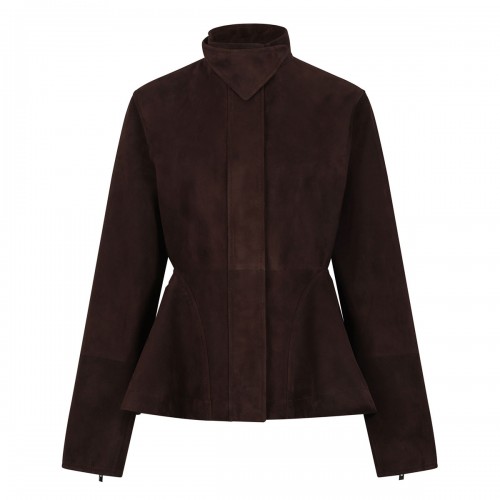 Peplum suede jacket