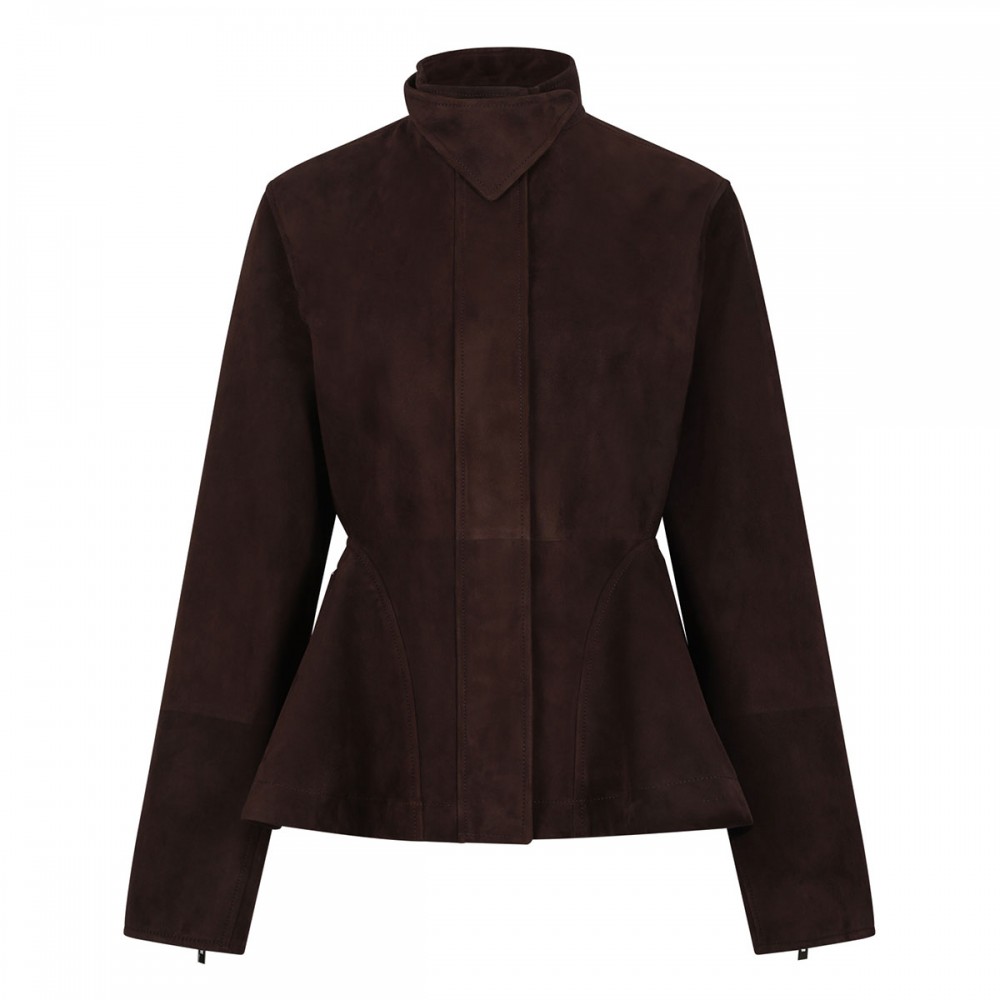 Peplum suede jacket