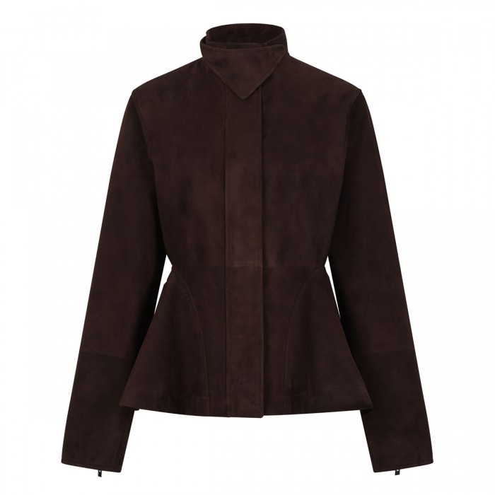 Peplum suede jacket