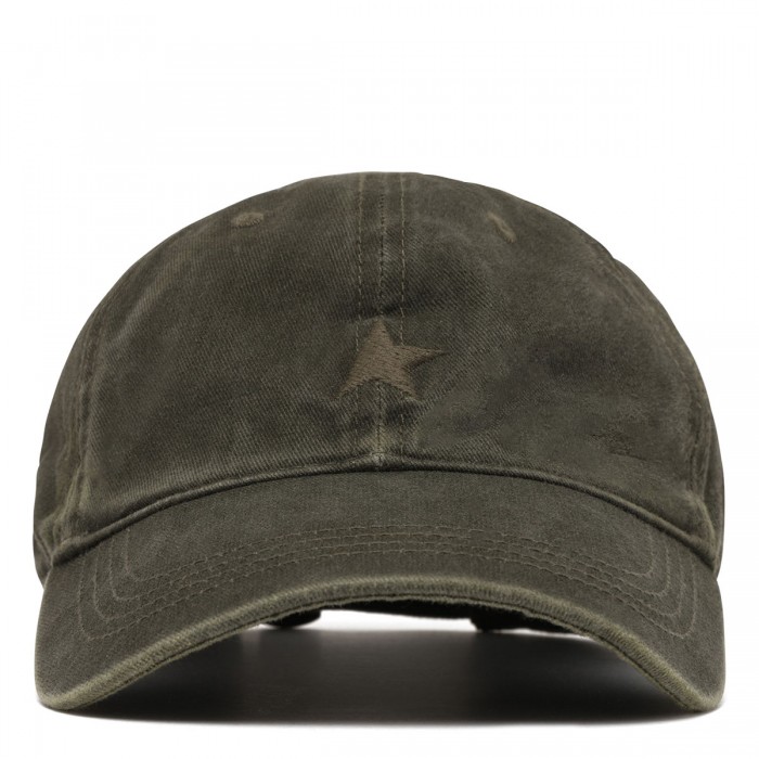 Dark olive-green baseball cap