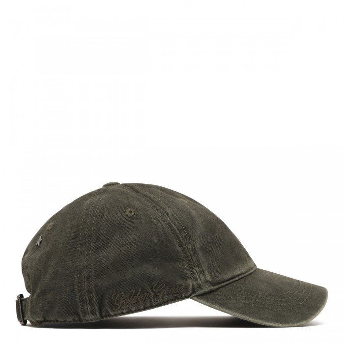Dark olive-green baseball cap