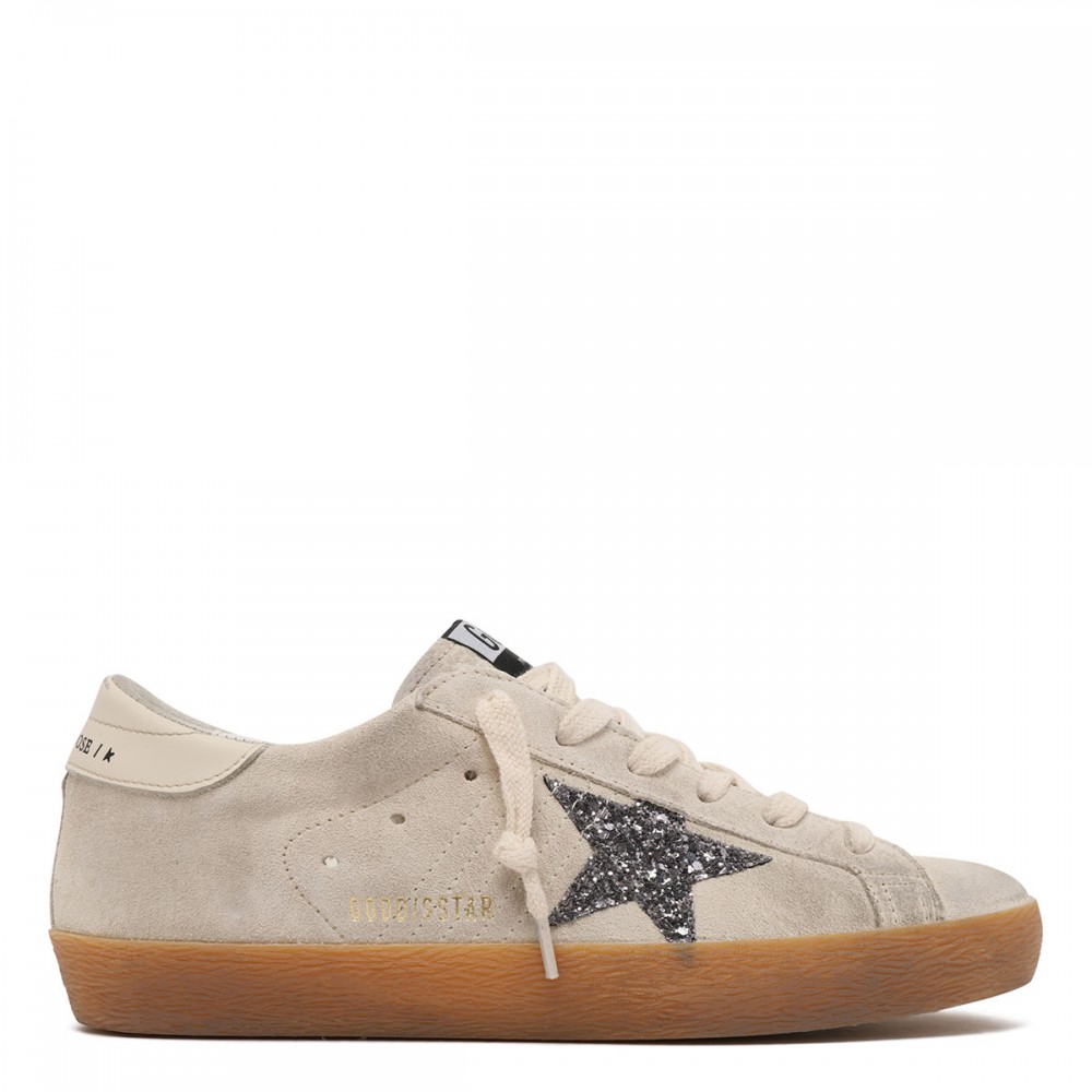 SuperStar suede and glittery sneakers