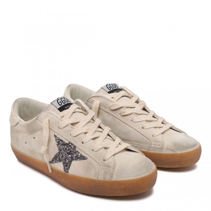 SuperStar suede and glittery sneakers