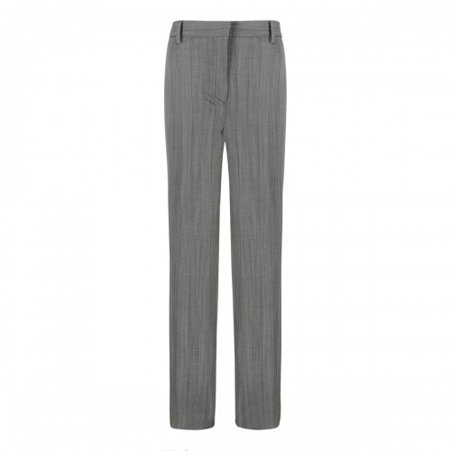 Gray pinstripe wool blend...