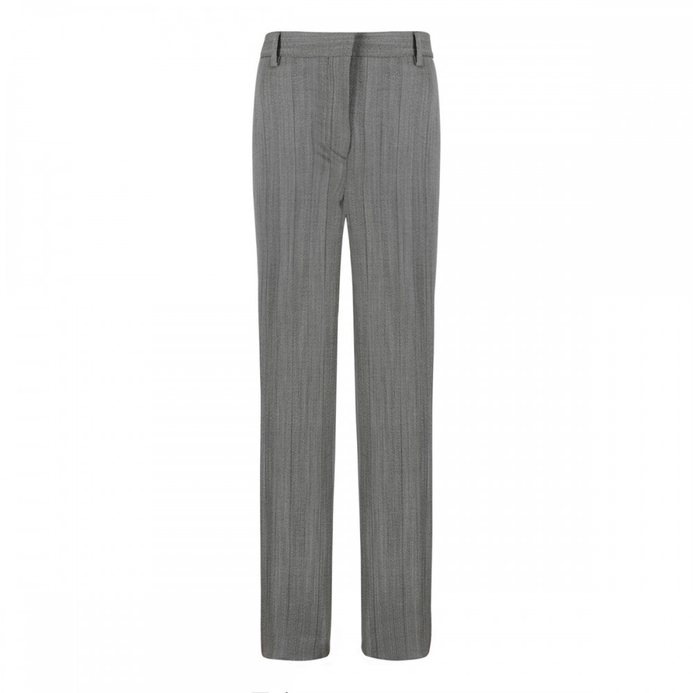 Gray pinstripe wool blend pants