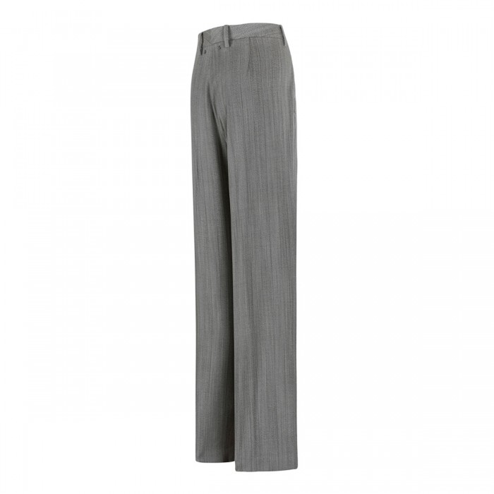 Gray pinstripe wool blend pants