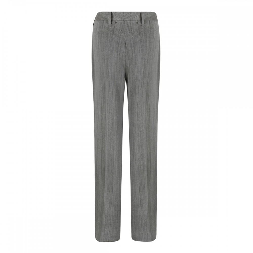 Gray pinstripe wool blend pants