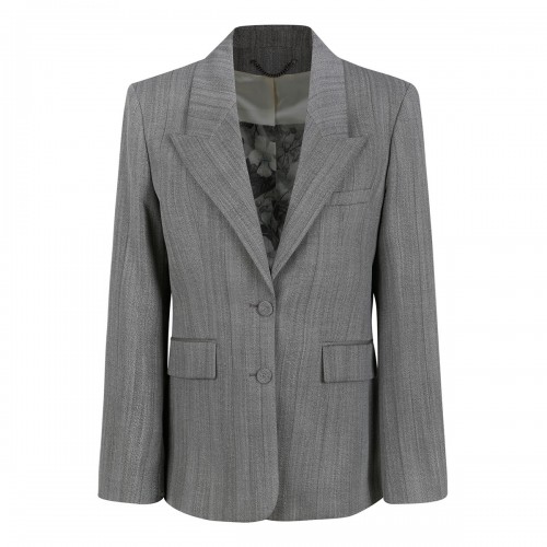 Gray pinstripe wool blend...