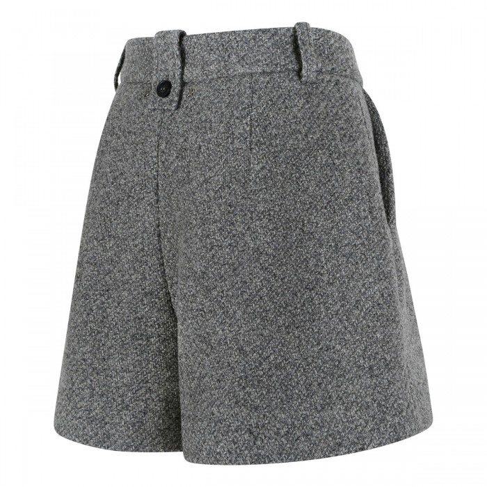 Gray melange wool shorts