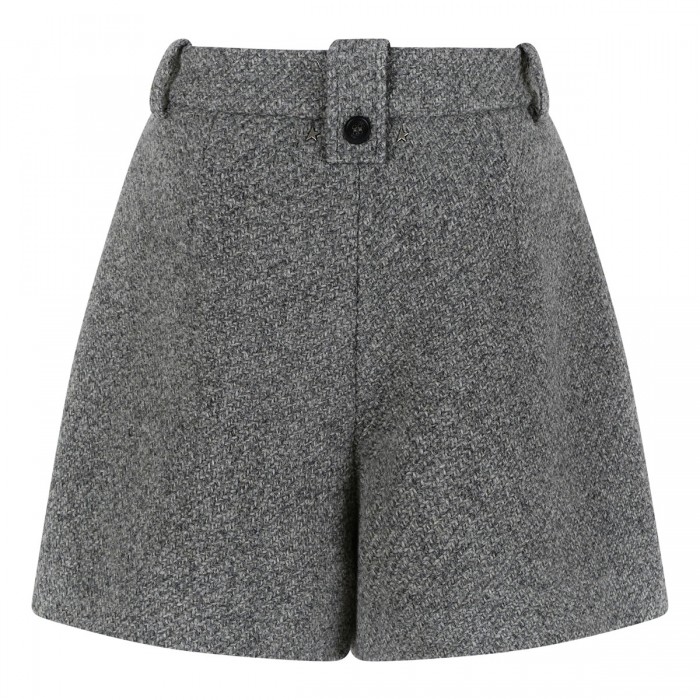 Gray melange wool shorts