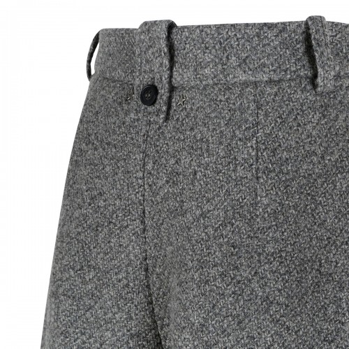 Gray melange wool shorts 2