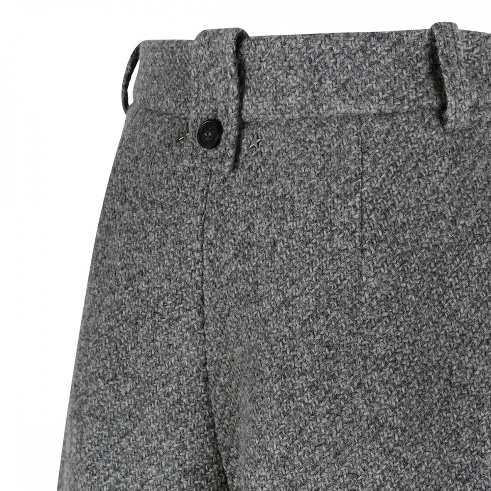Gray melange wool shorts