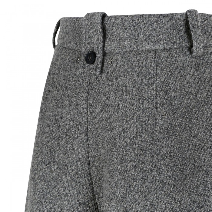 Gray melange wool shorts