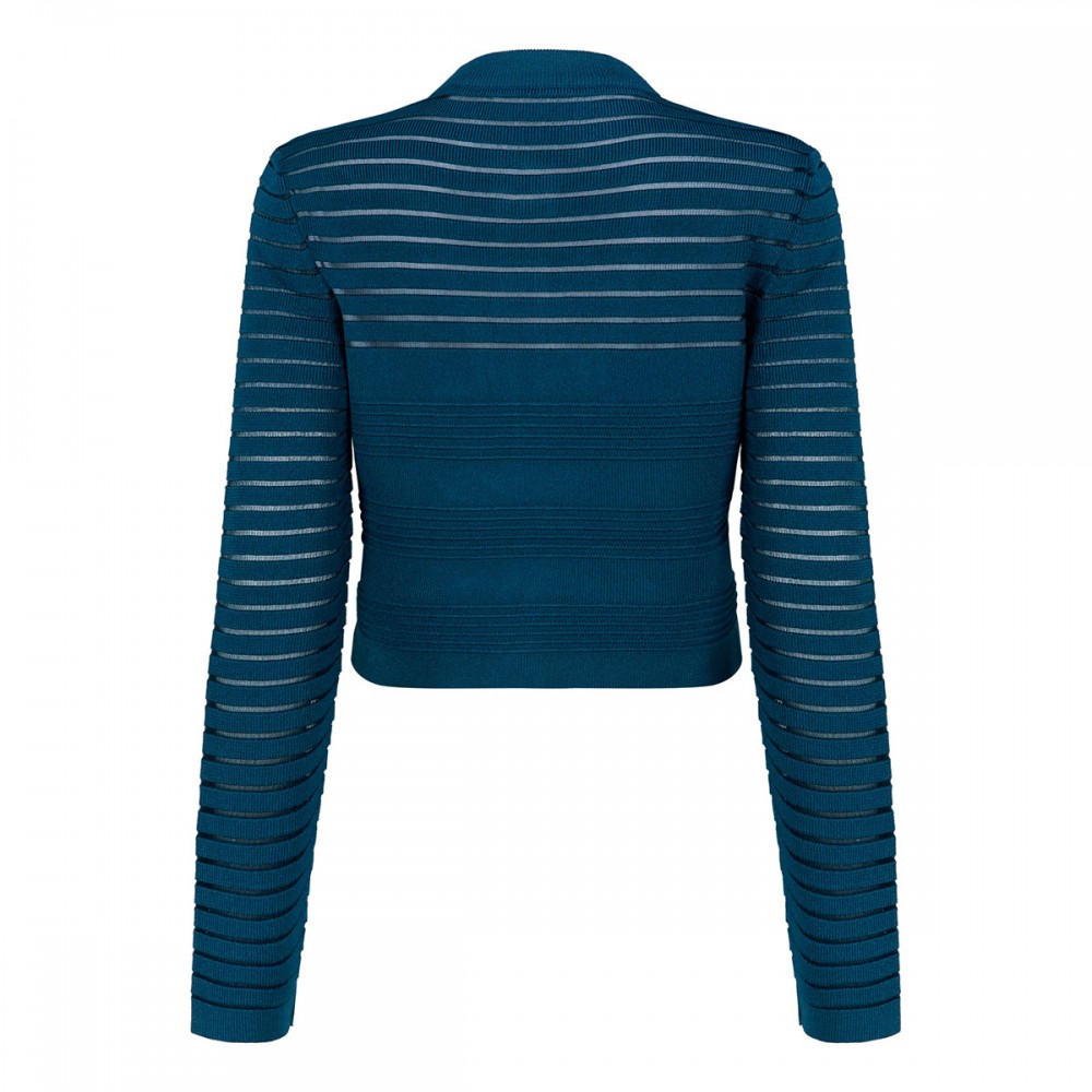 Striped knit viscose cardigan