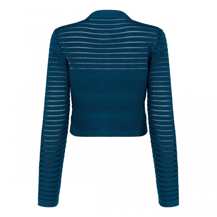 Striped knit viscose cardigan