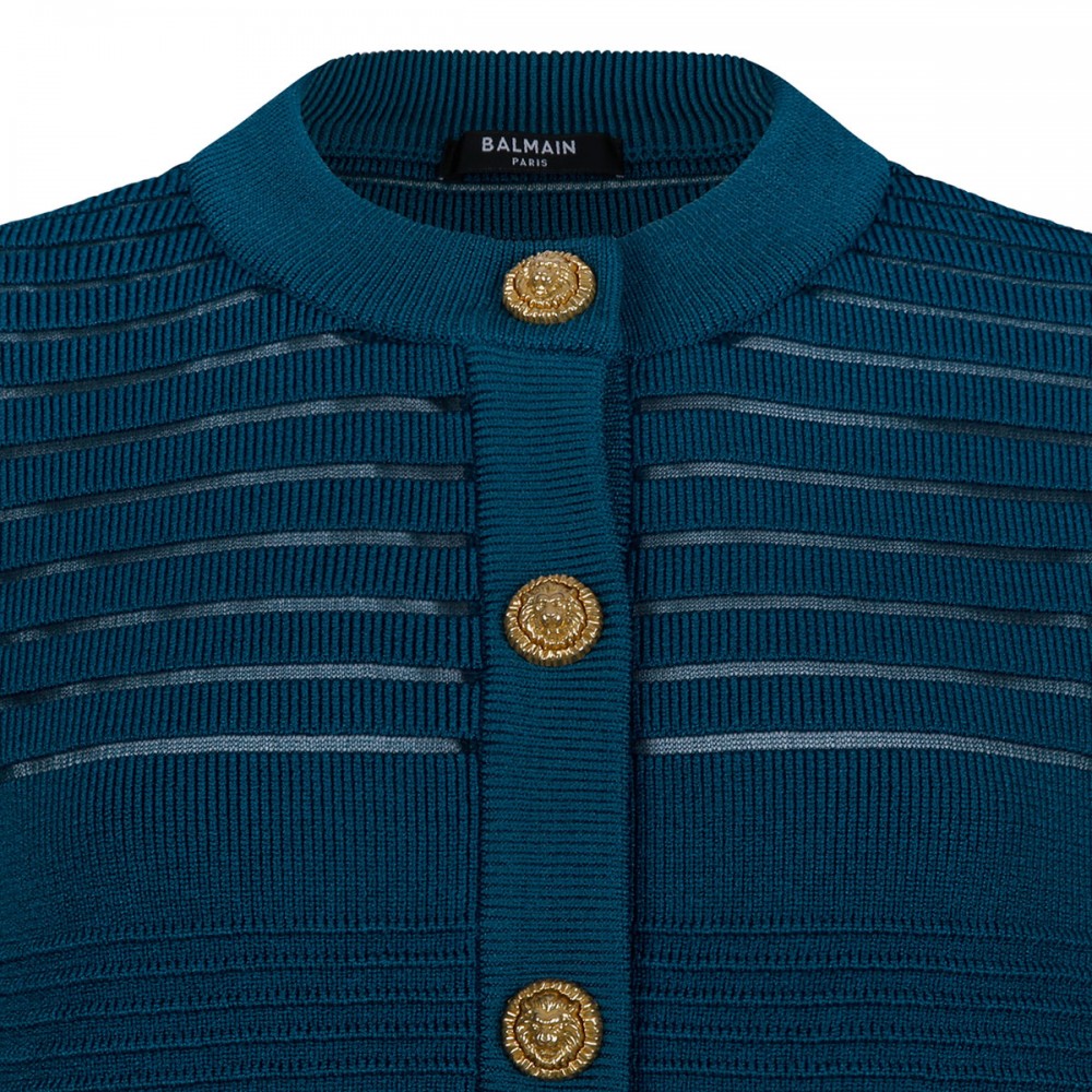 Striped knit viscose cardigan