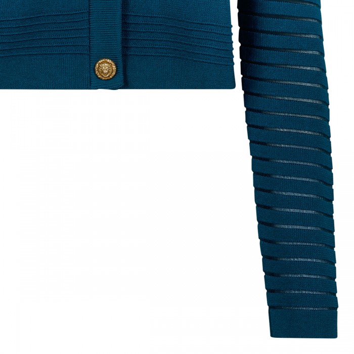 Striped knit viscose cardigan