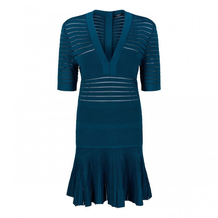 V-neck knit mini dress