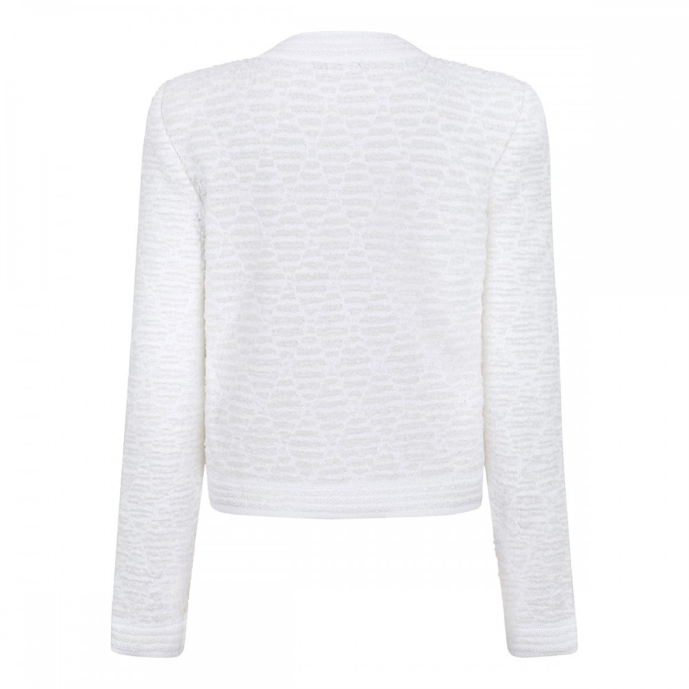 White fluffy tweed cardigan