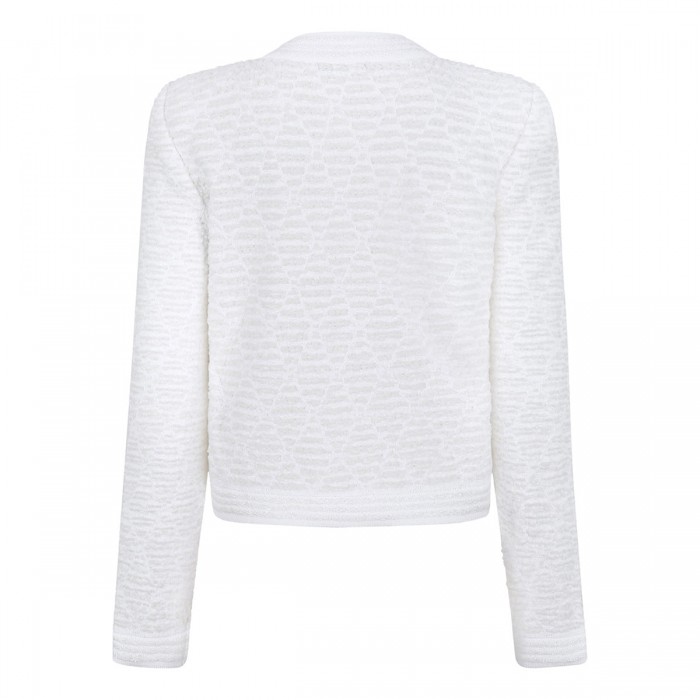 White fluffy tweed cardigan