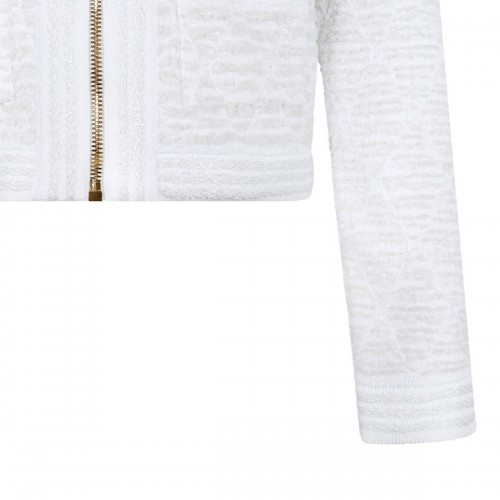 White fluffy tweed cardigan 2