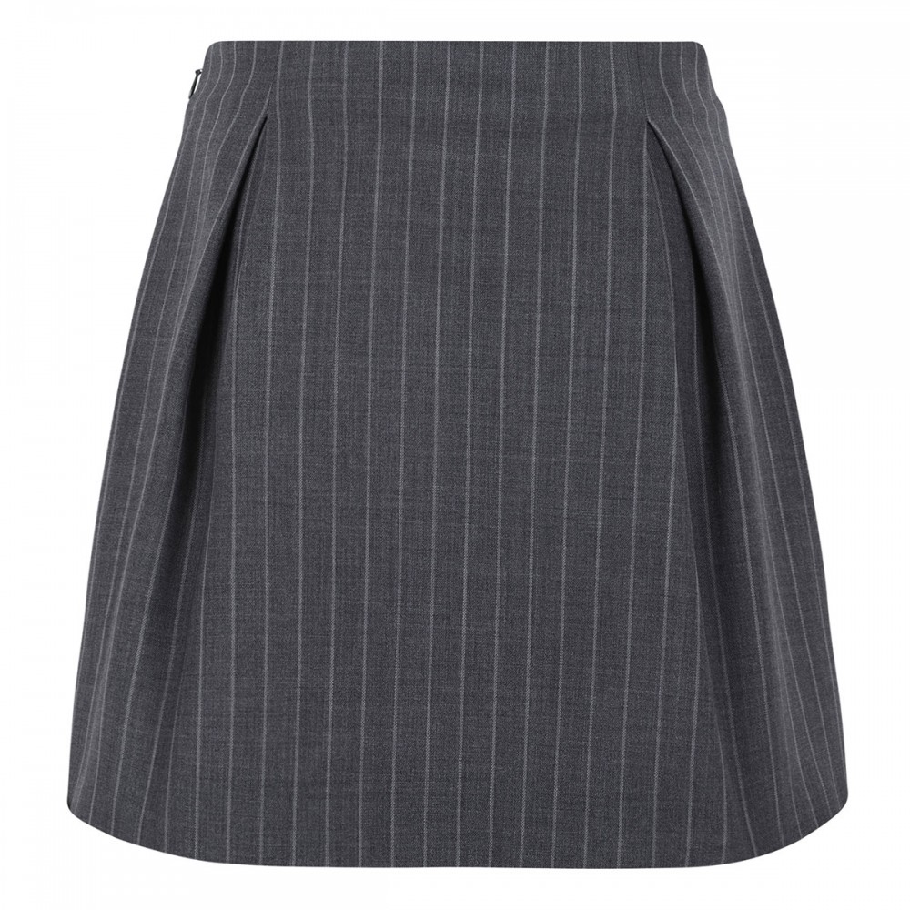 Pinstripe virgin wool miniskirt