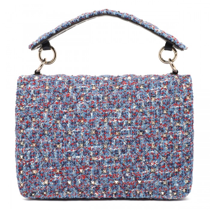 Rockstud Spike tweed medium bag