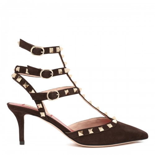 Rockstud ankle strap pumps