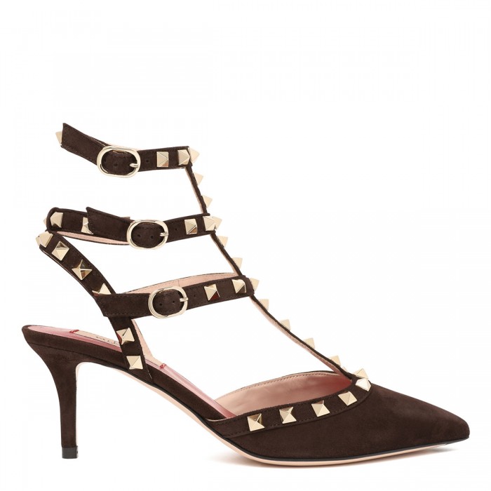 Rockstud ankle strap pumps