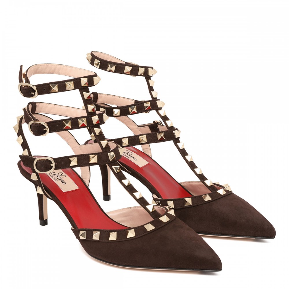 Rockstud ankle strap pumps