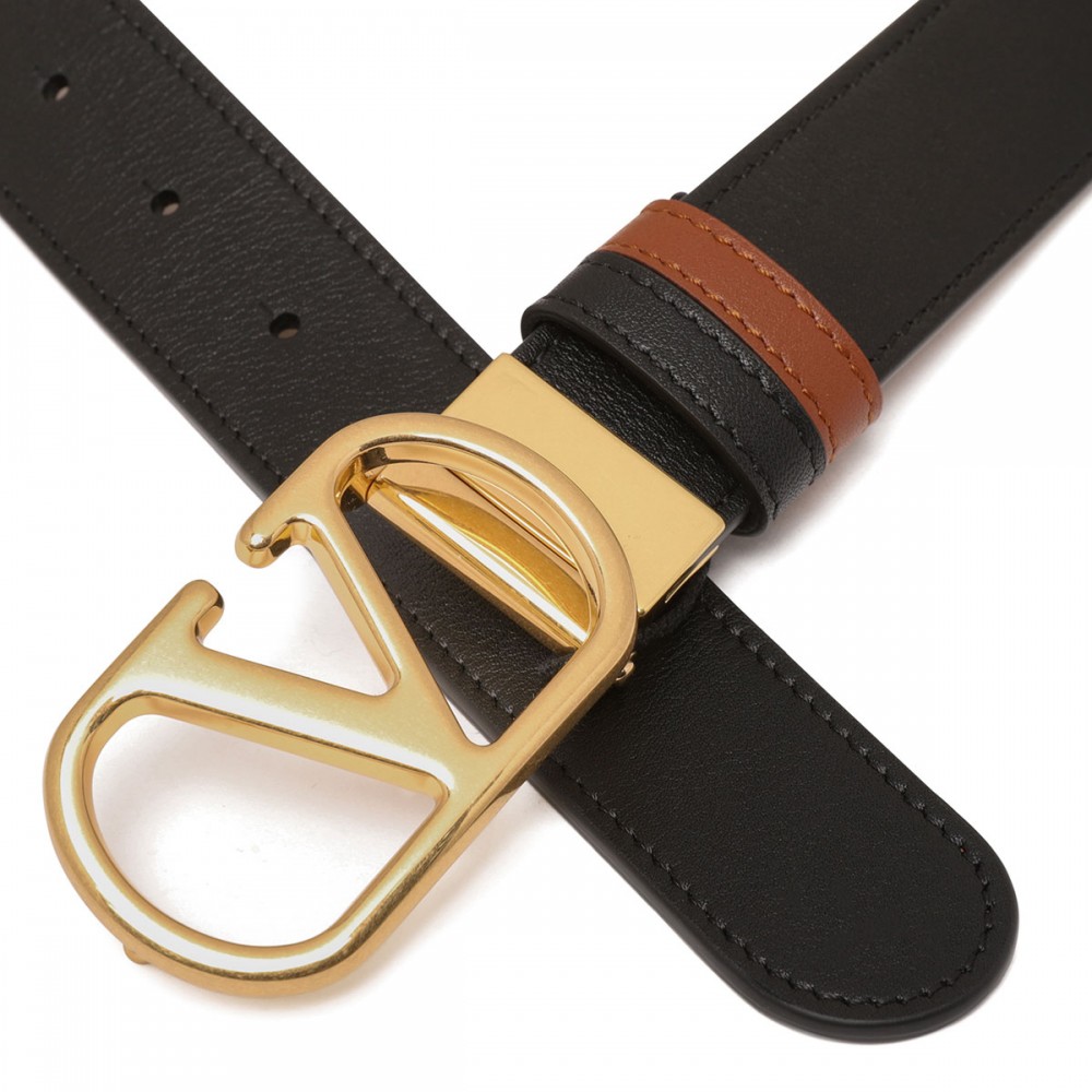 Vlogo signature reversible belt