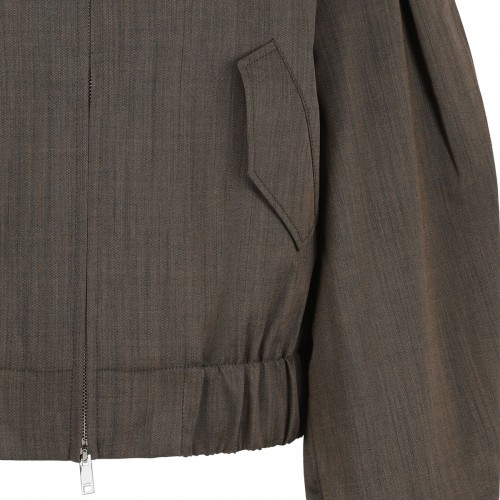 Brown wool melange bomber 2