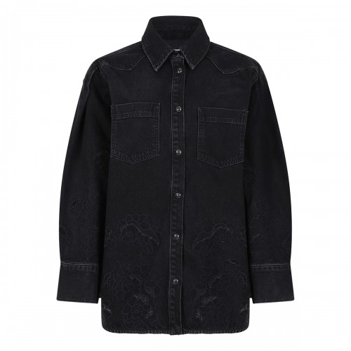 Denim broderie anglaise shirt