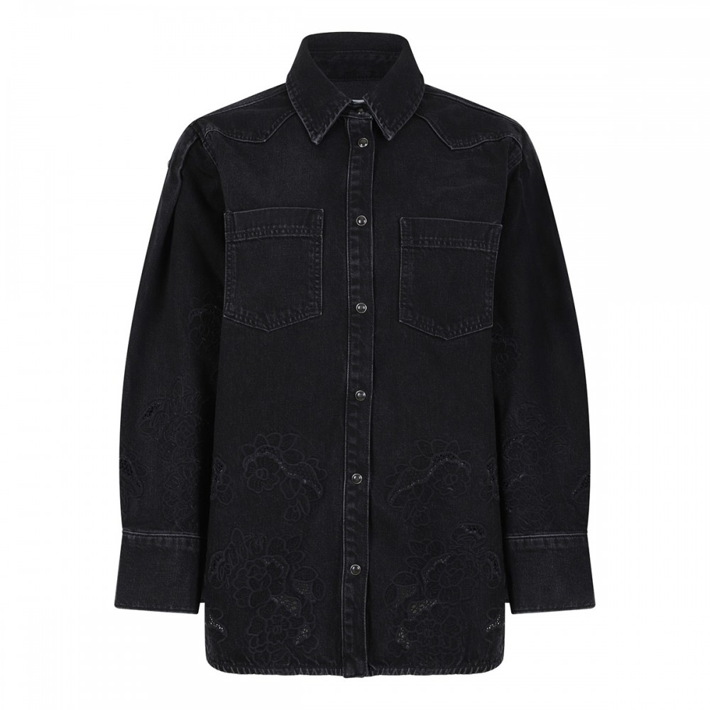 Denim broderie anglaise shirt