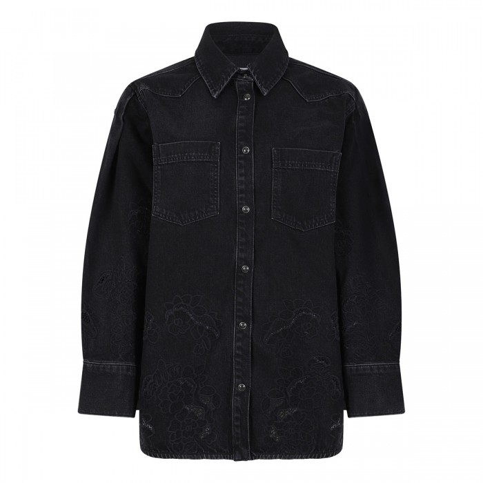 Denim broderie anglaise shirt