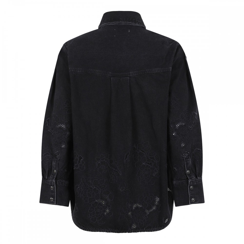 Denim broderie anglaise shirt
