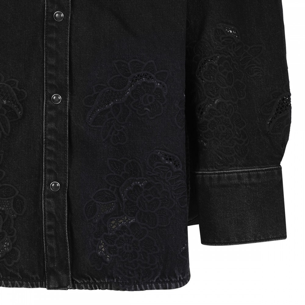 Denim broderie anglaise shirt