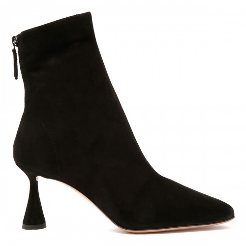 Amore 75 black suede booties