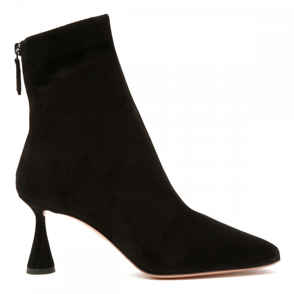 Amore 75 black suede booties