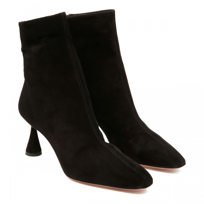 Amore 75 black suede booties