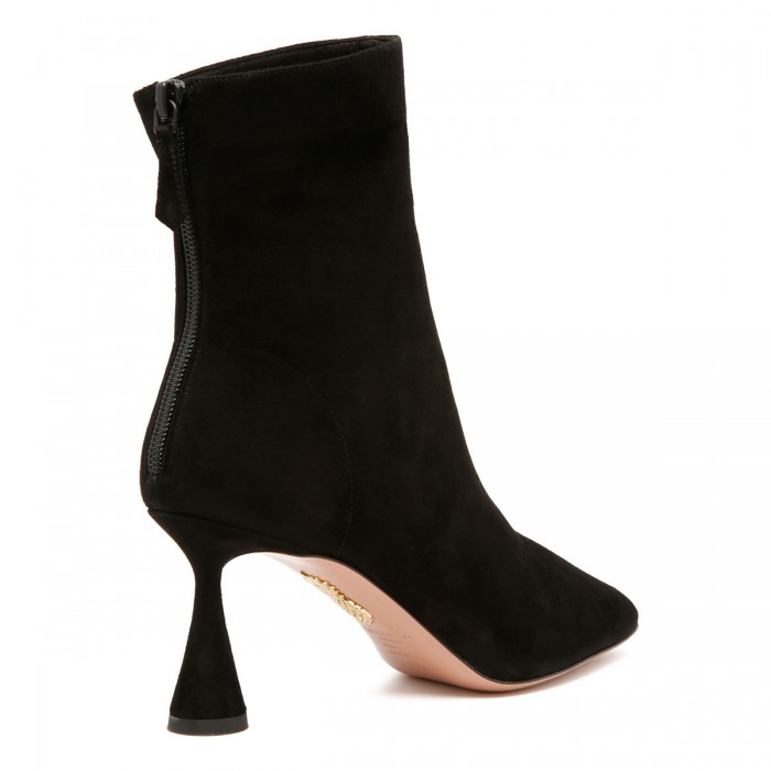 Amore 75 black suede booties