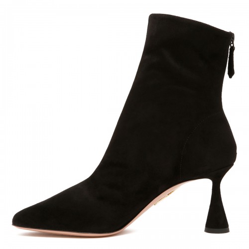 Amore 75 black suede booties 2