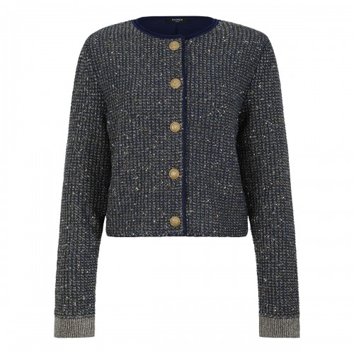 Glittered tweed cardigan