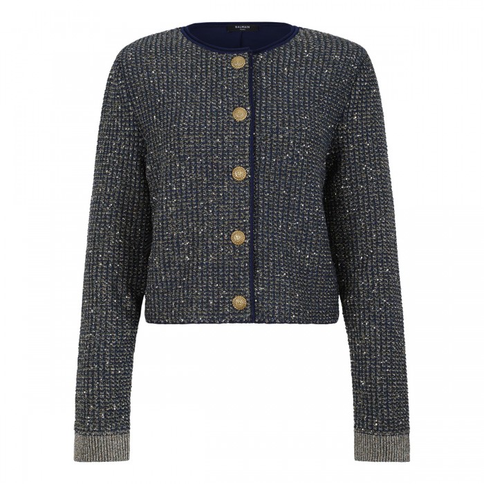 Glittered tweed cardigan