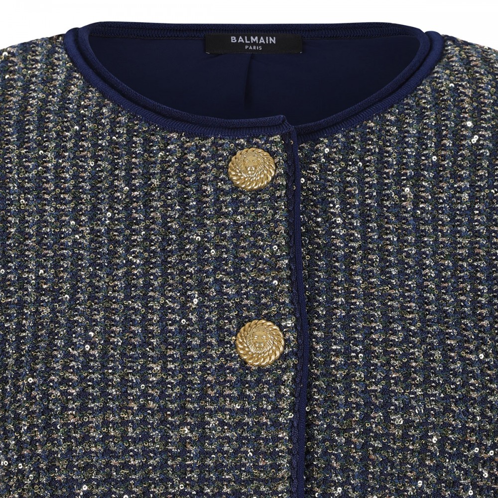 Glittered tweed cardigan
