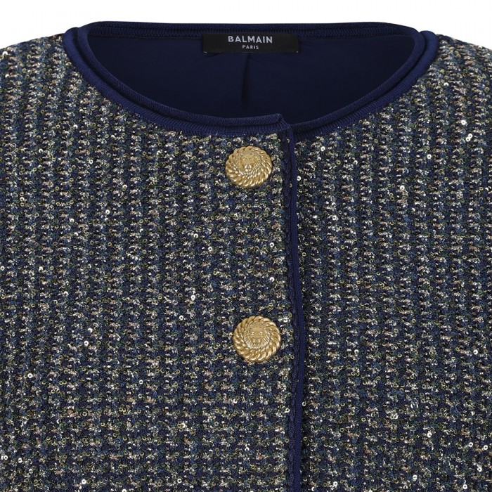 Glittered tweed cardigan