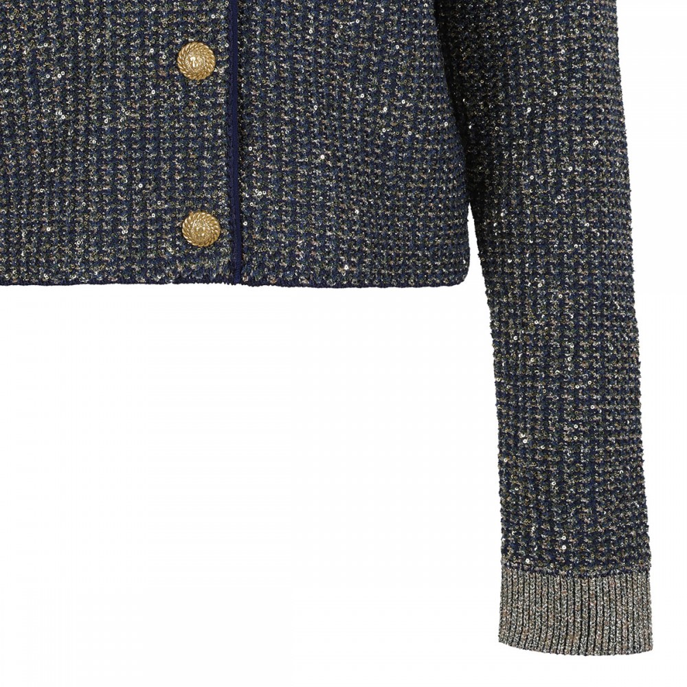 Glittered tweed cardigan
