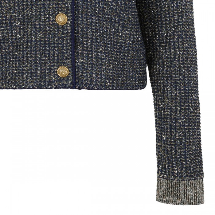 Glittered tweed cardigan