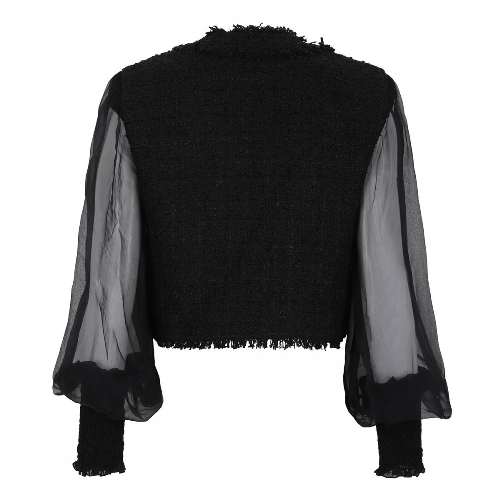 Tweed and muslin jacket