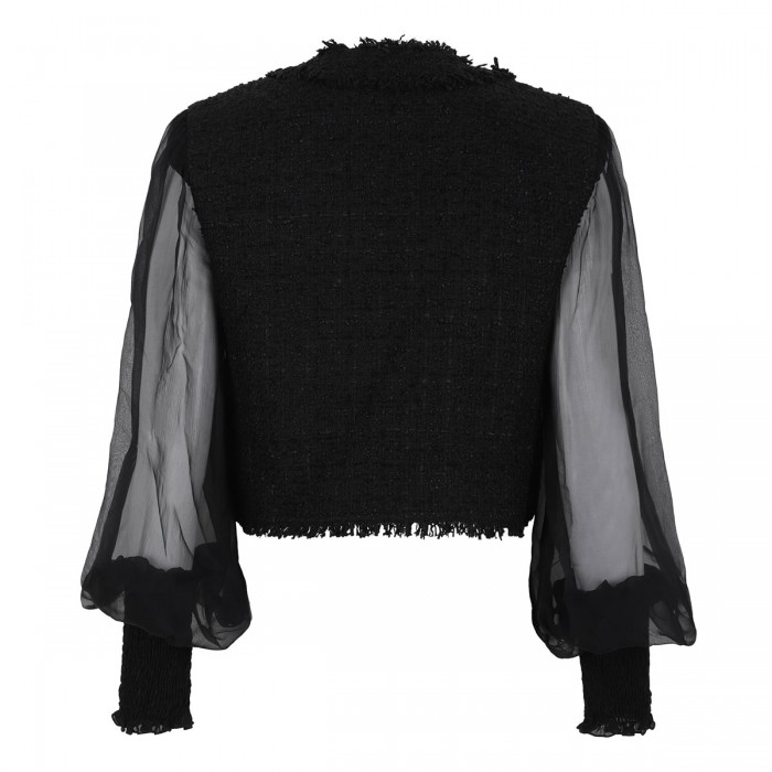 Tweed and muslin jacket